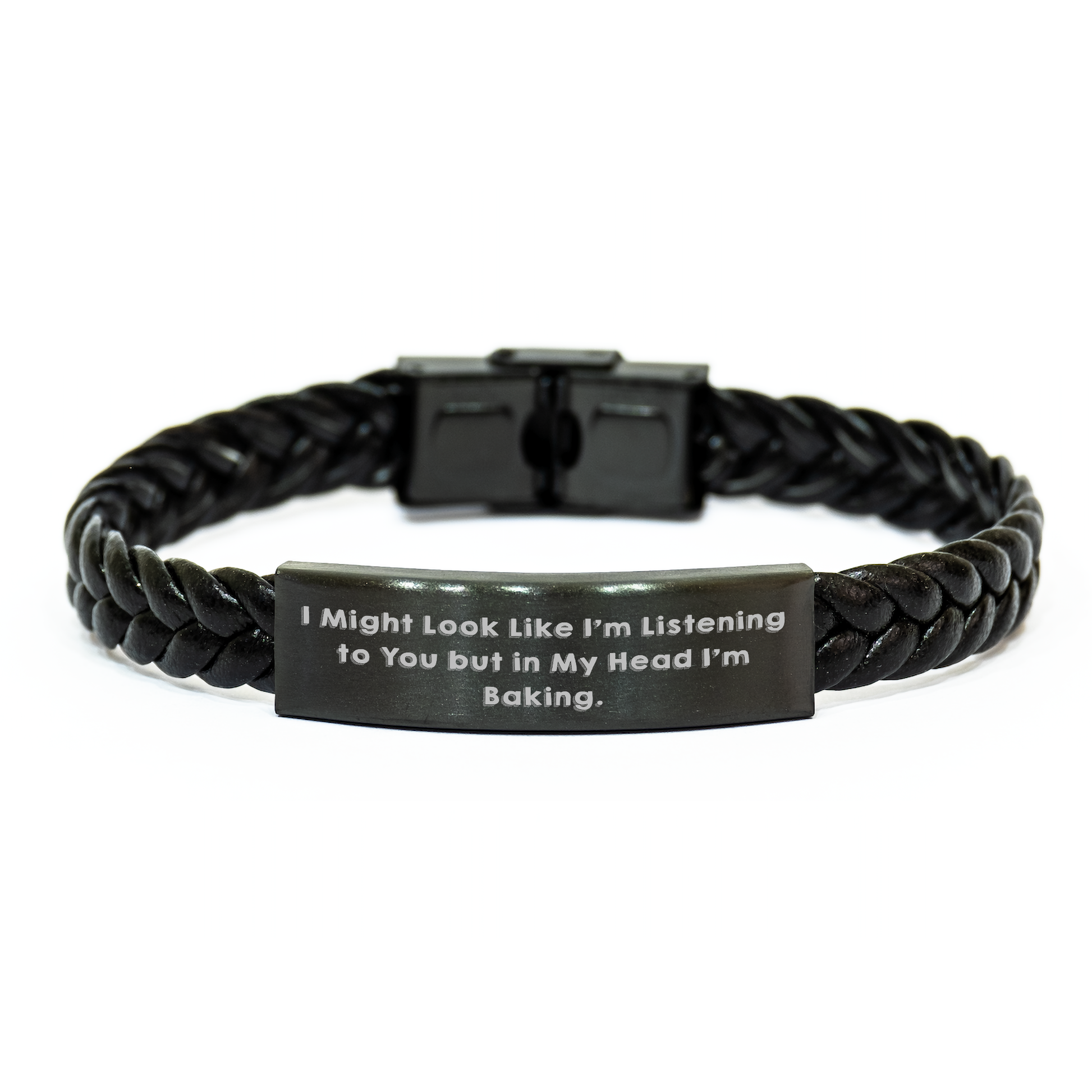 Baking Quotes Interlaced Leather Bracelet Gifts from Men to Baking Enthusiasts, Funny Quote for Father's Day - Image 1