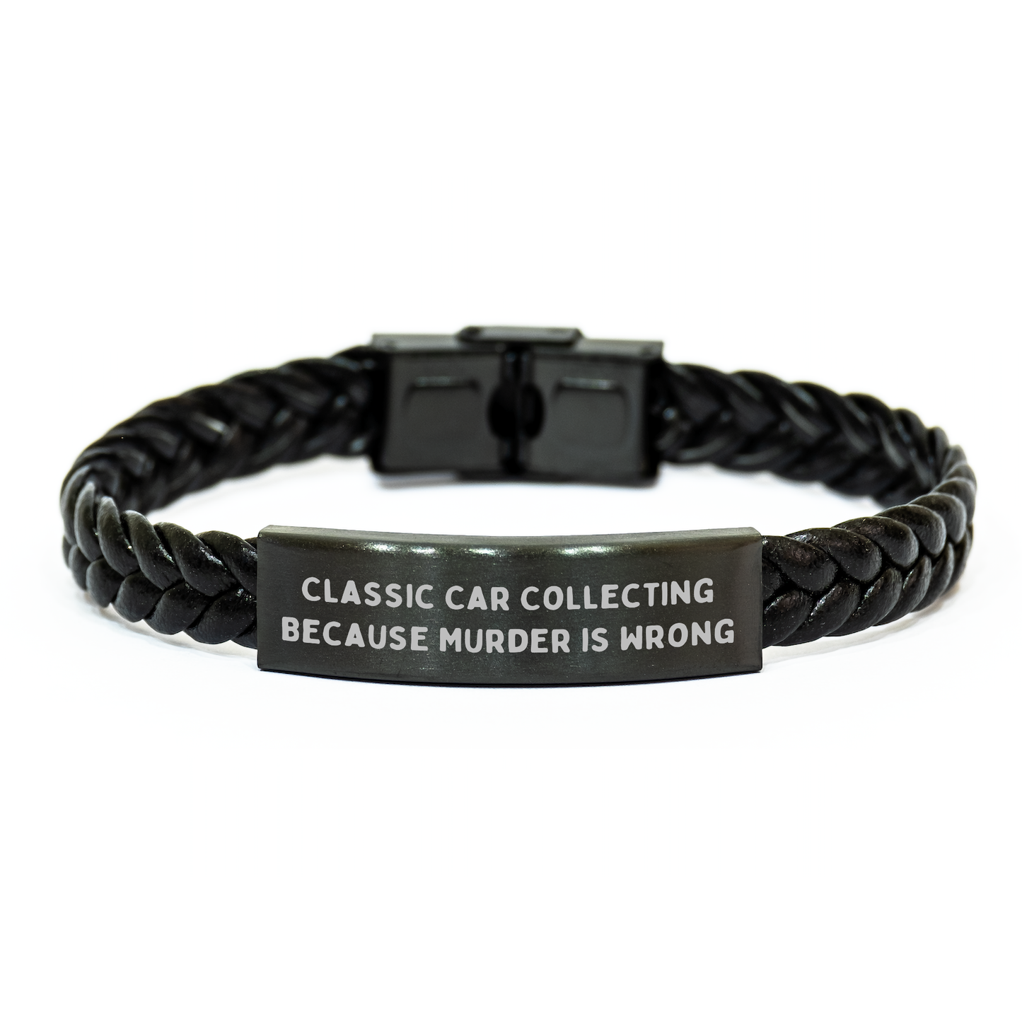 Classic Car Collecting Gifts for Her, Interlaced Leather Bracelet, Funny Quote, Gifts from Women, Mother's Day Unique Gifts - Image 1