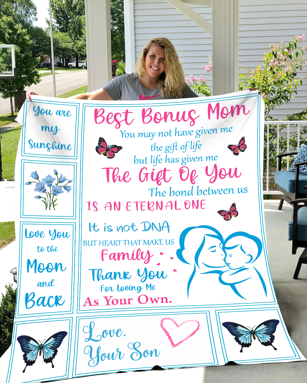 Best Bonus Mom Fleece Blanket