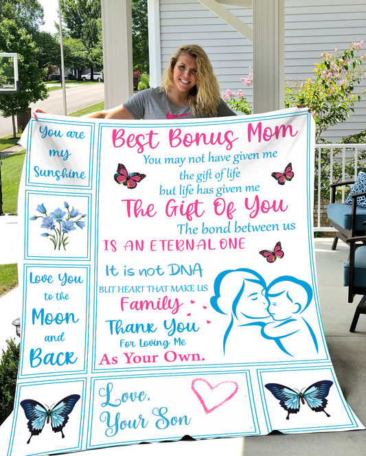 Best Bonus Mom Fleece Blanket
