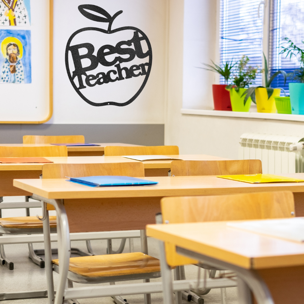 Teacher's Apple Metal Art