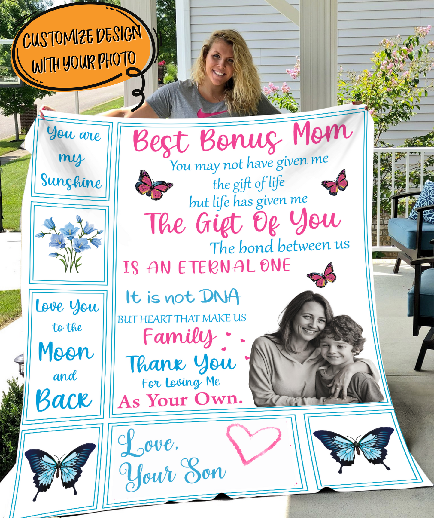 Bonus Mom Custom Fleece Blanket