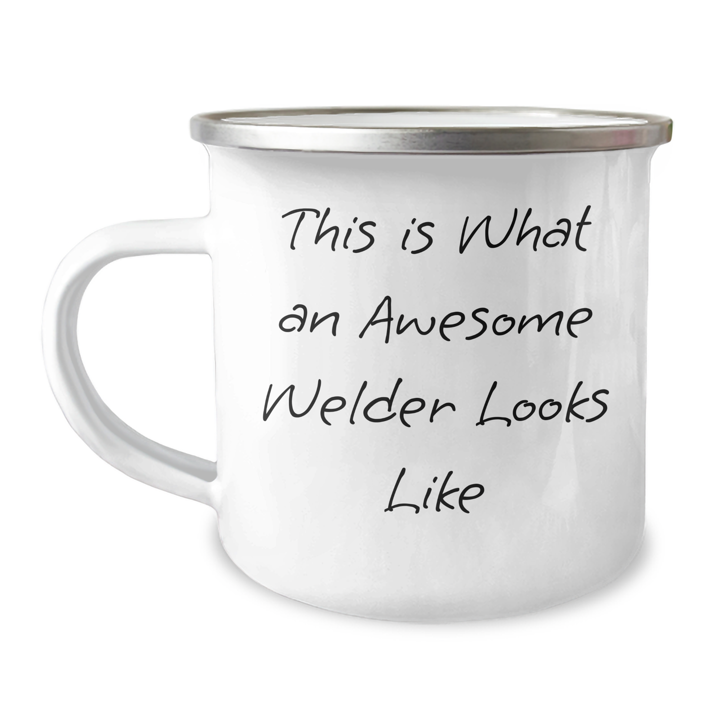Welder Gifts from Friends - This Is What An Awesome Welder Looks Like - Unique Father's Day Camping Mug, 12 oz Stainless Steel with Enamel Finish - Image 1