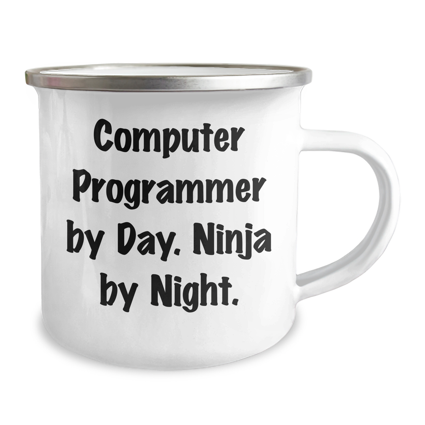 Funny Computer Programmer Gifts from Friends for Graduation - Computer Programmer By Day Ninja By Night. Camping Mug - Image 2