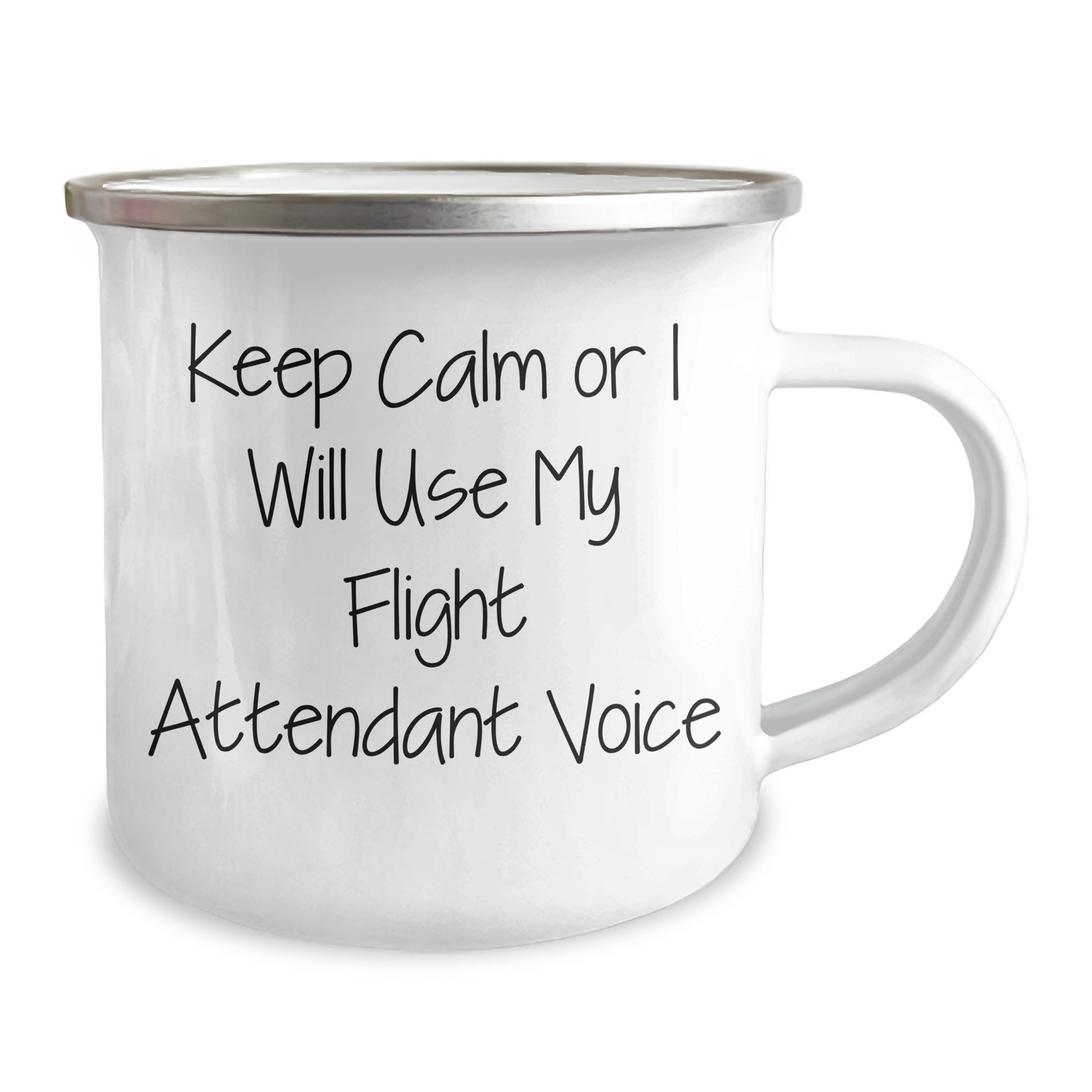 Flight Attendant Humor Gifts from Friends for Graduation Unique Gifts, Keep Calm Or I Will Use My Flight Attendant Voice, Fun Camping Mug for Men or Women - Image 2