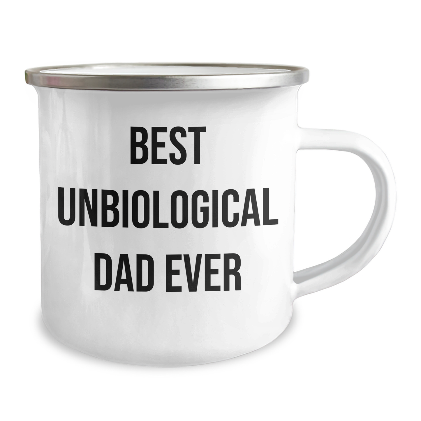 Funny Unbiological Dad Gifts for Men - Best Dad Ever Camping Mug - 12 oz Stainless Steel with Enamel Finish, Gifts from Men to Unbiological Dad, Mother's Day Unique Gifts - Image 2