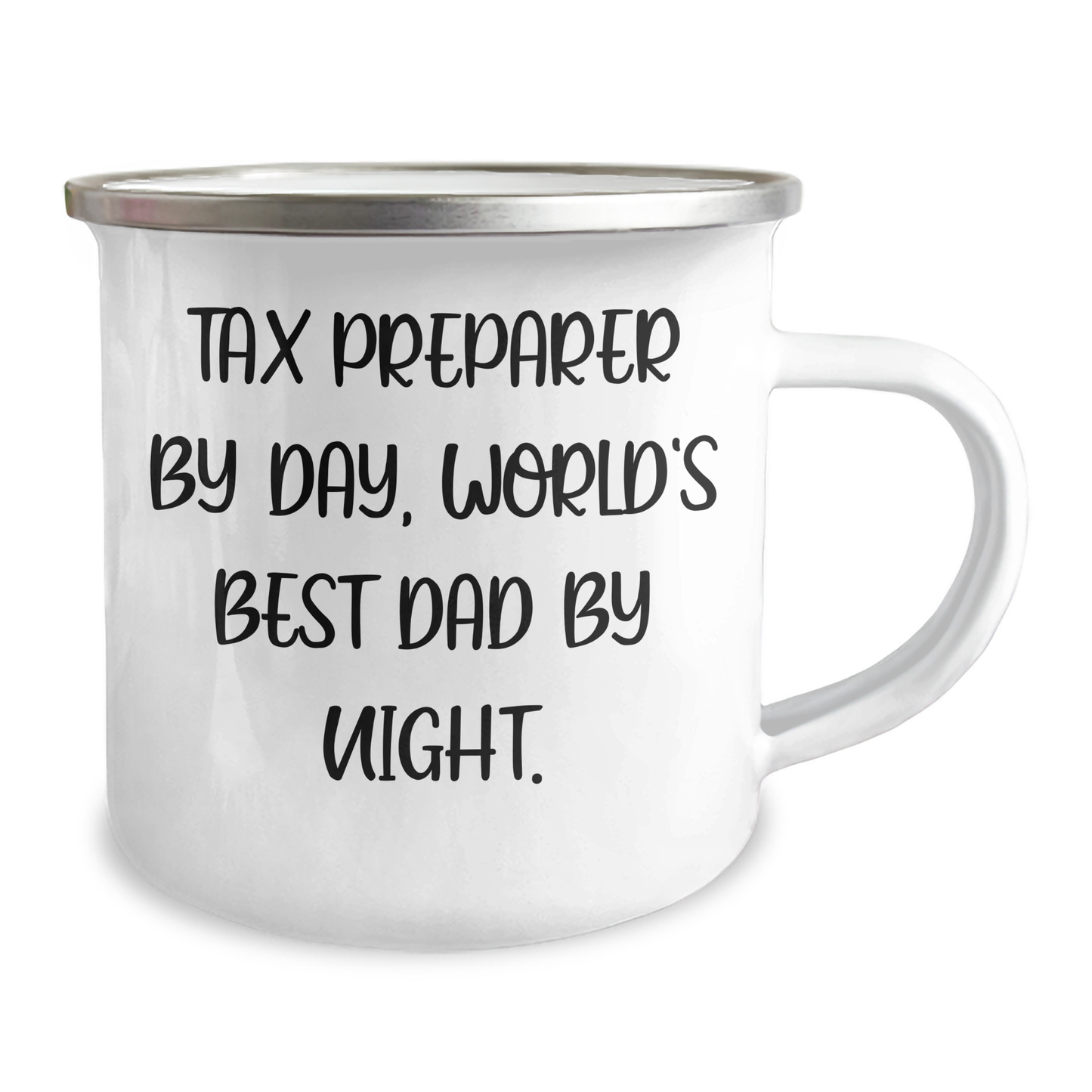 Tax Preparer Humor Gifts from Men to World's Best Dad By Night - 12 oz Stainless Steel Camping Mug for Father's Day - Image 2