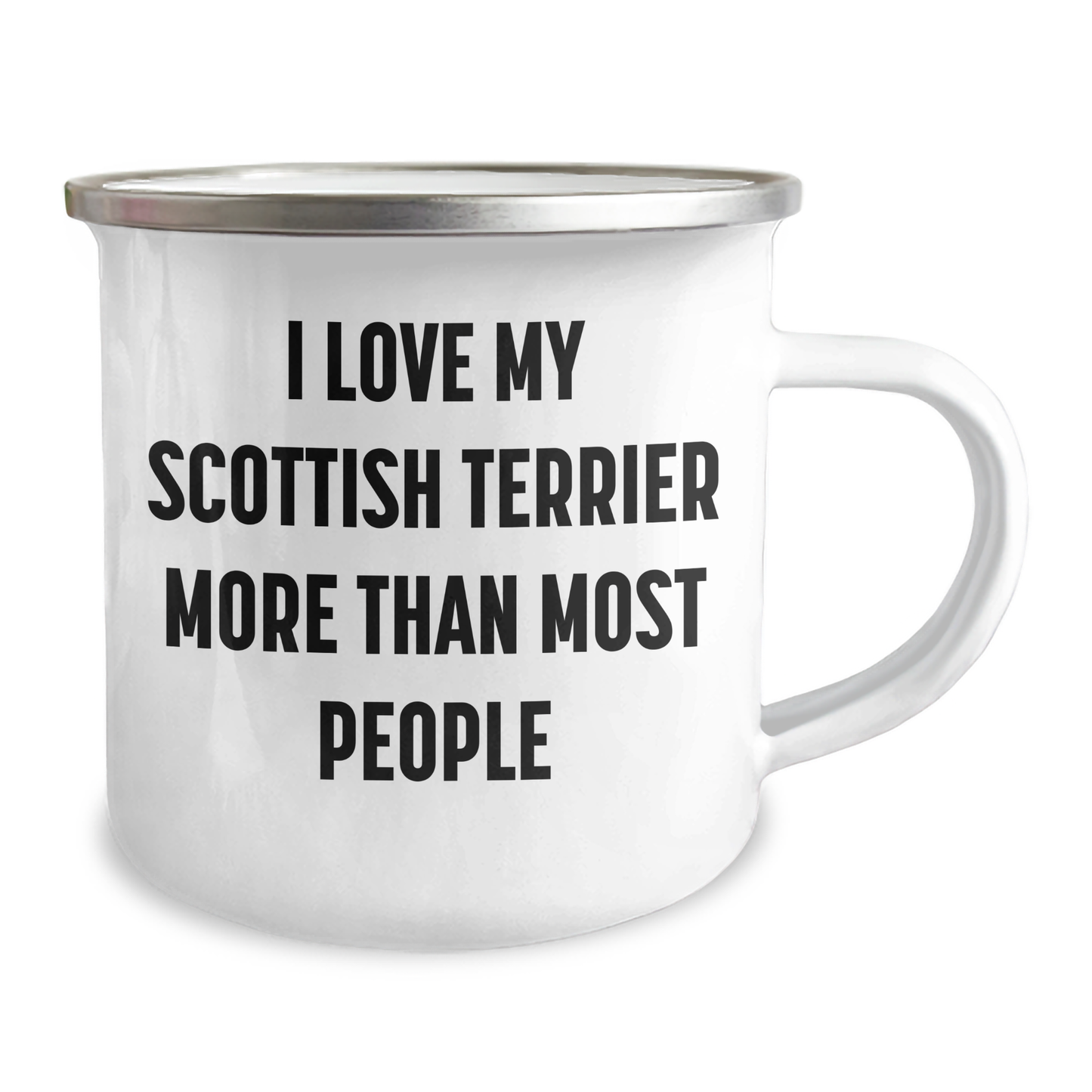 Gifts from Friends: Funny Scottish Terrier Dog Camping Mug for Father's Day, I Love My Scottish Terrier More Than Most People, Ideal Gifts for Scottish Terrier Dog Lovers, Dad's Special Treat - Image 2