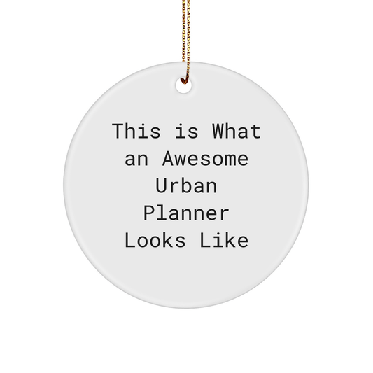 Funny Urban Planner Gifts from Friends - This Is What An Awesome Urban Planner Looks Like Circle Ornament for Christmas - Image 1