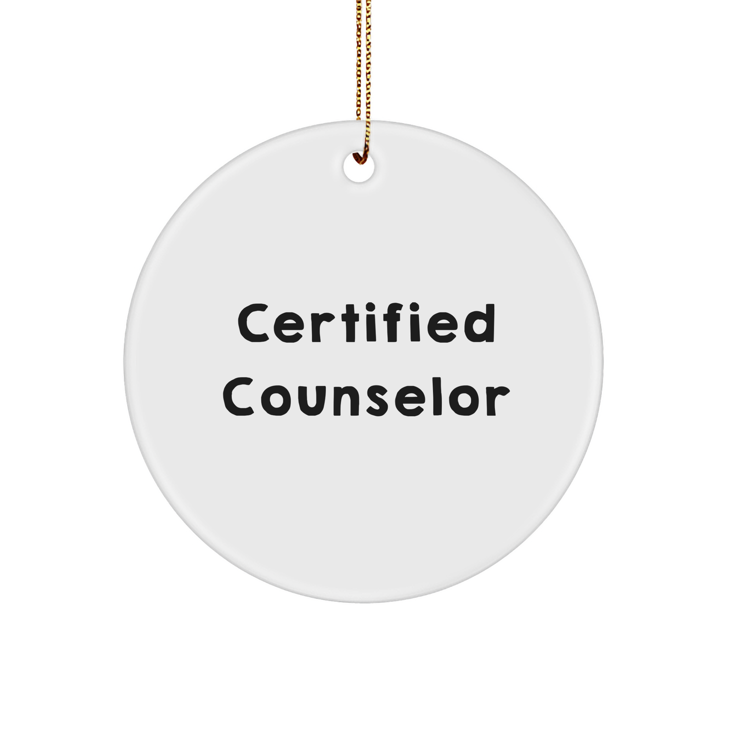 Counselor Gifts from Friends for Christmas - Funny Quote Circle Ornament, 'You Are a Rock to Many', Durable MDF, High-Gloss Finish, Gold Cord, Perfect for Stress-Free Decorating - Image 1