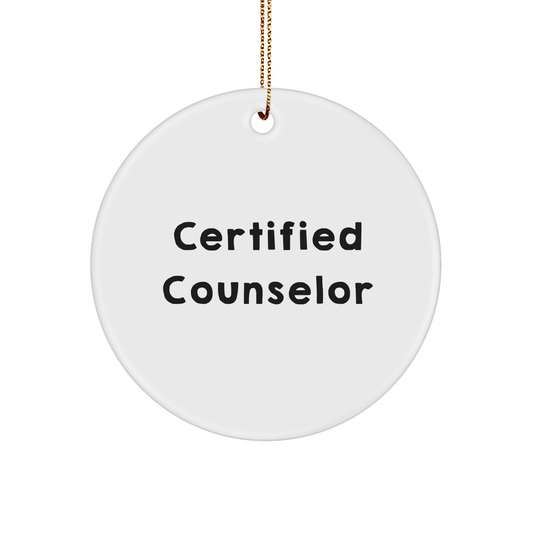 Counselor Gifts from Friends for Christmas - Funny Quote Circle Ornament, 'You Are a Rock to Many', Durable MDF, High-Gloss Finish, Gold Cord, Perfect for Stress-Free Decorating - Image 1