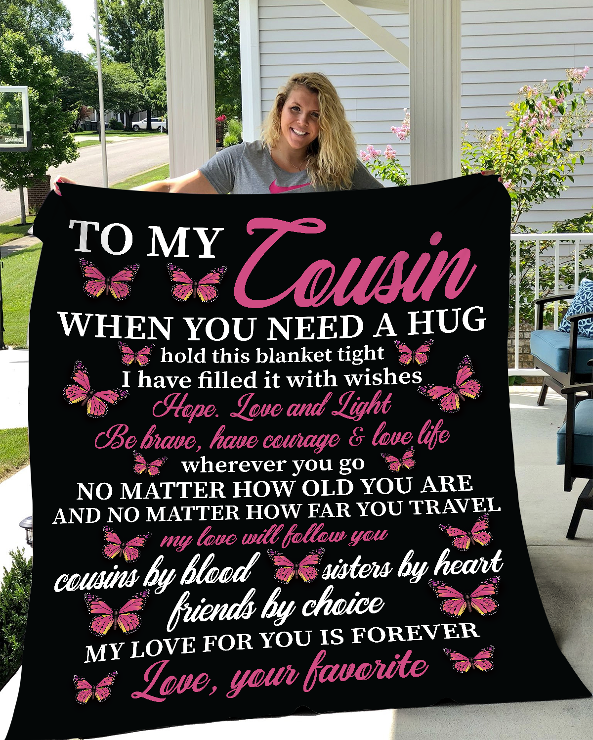 Cousin When You Need A Hug Fleece Blanket