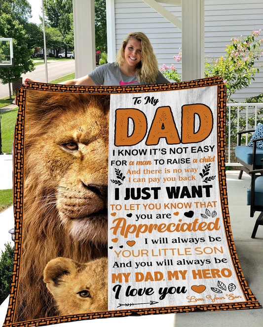 Dad I Know It's Not Easy Blanket Fleece Blanket