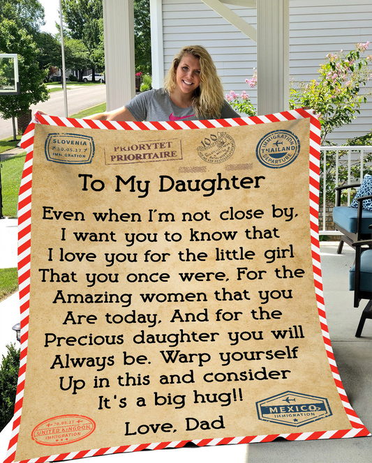 Daughter When I'm Not Close Fleece Blanket
