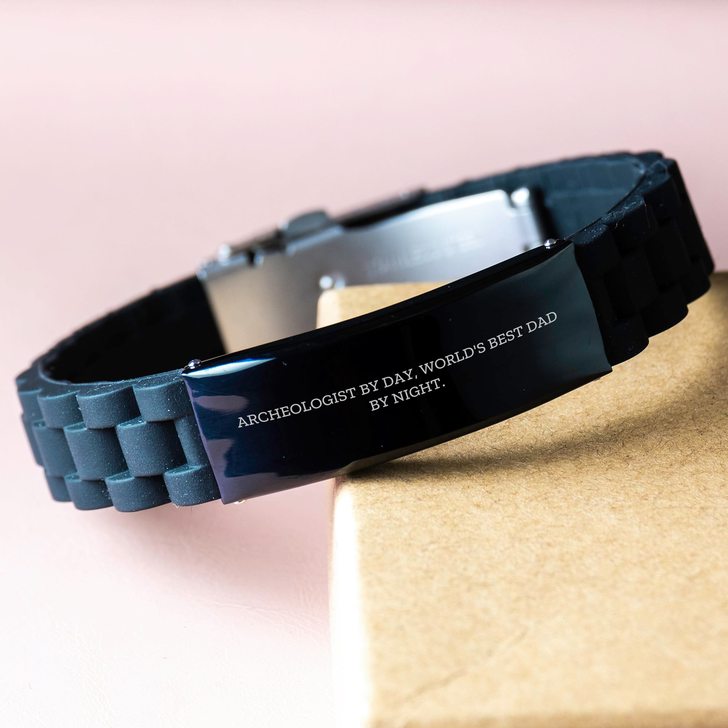 Archeologist Gifts by Day, World's Best Dad by Night. Glide lock Clasp Bracelet for Men Graduation Unique Gifts from Dad - Image 3