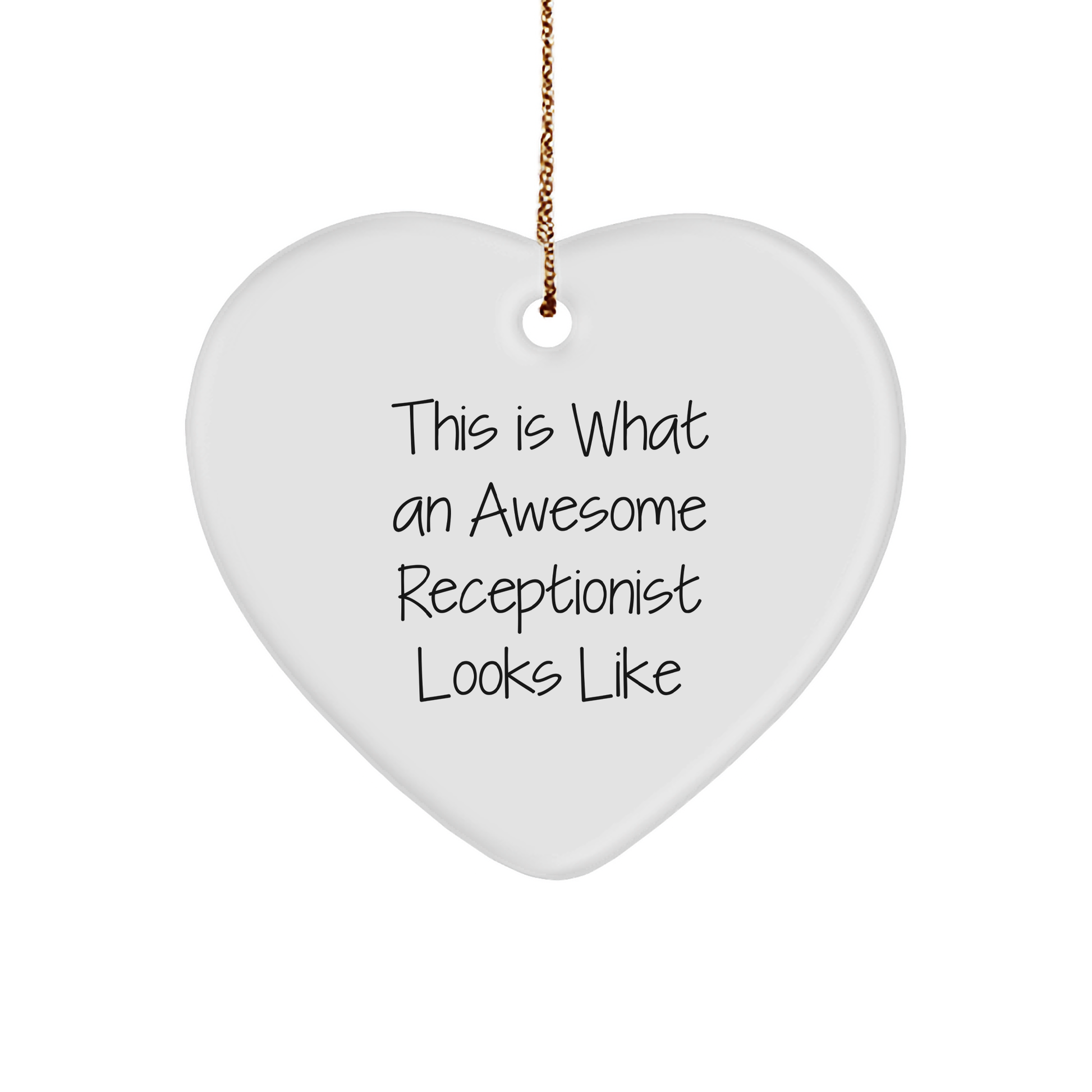 Funny Receptionist Gifts from Friends, Heart Ornament for Christmas, This Is What an Awesome Receptionist Looks Like, Gifts for Receptionist - Image 1