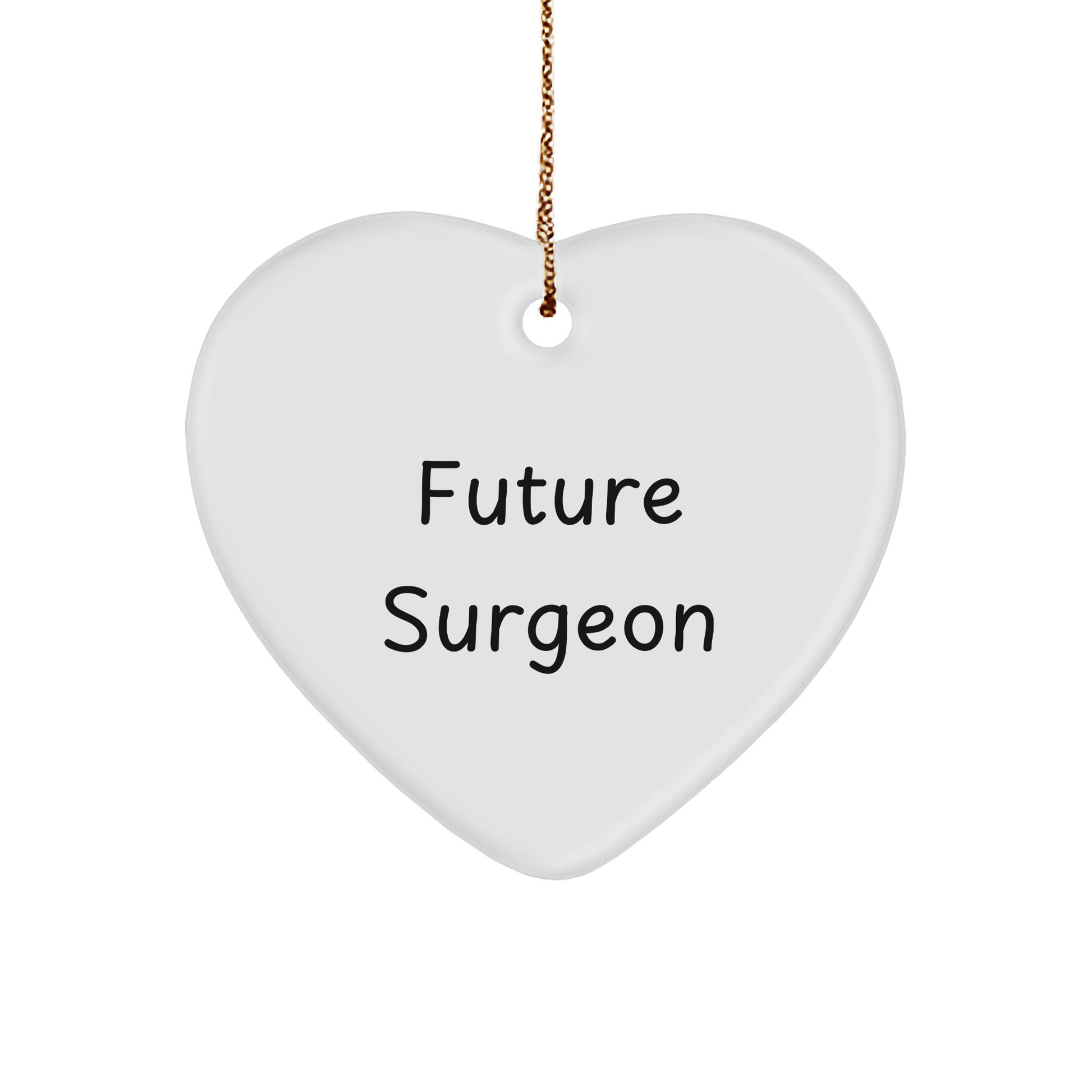 Funny Surgeon Gifts, 'Future Surgeon' Heart Ornament for Christmas Unique Gifts from Family to Friends - Image 1