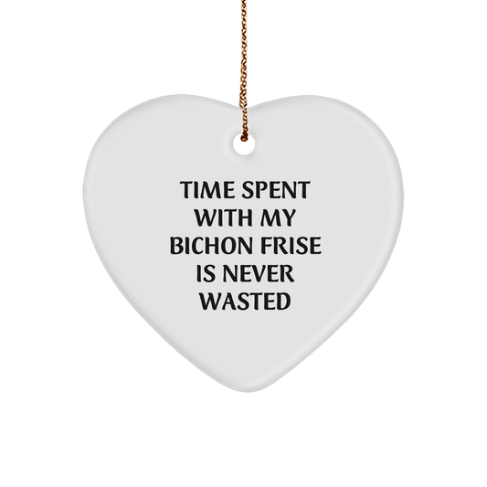 Bichon Frise Dog Lovers Gifts, Funny Quote Heart Ornament, Christmas Unique Gifts from Family to Friends - Image 1
