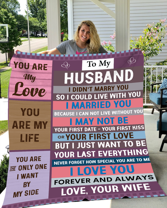 Husband You Are My Love Fleece Blanket