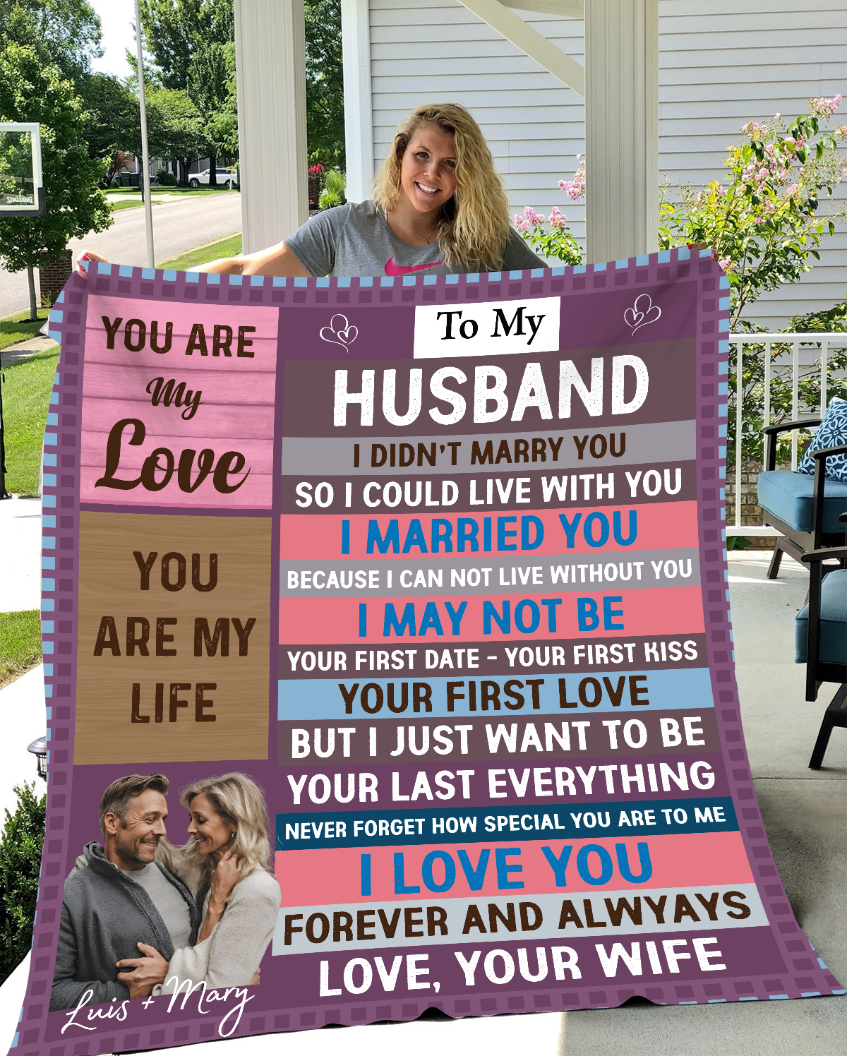 To My Husband Custom Fleece Blanket