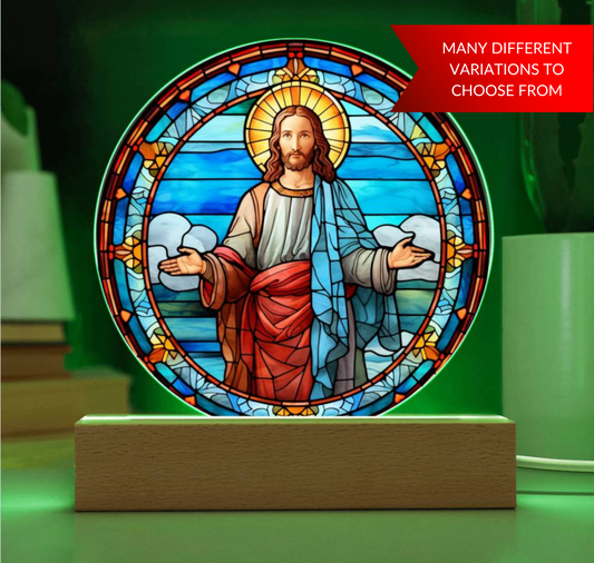 Christian Stained Glass Style Plaques