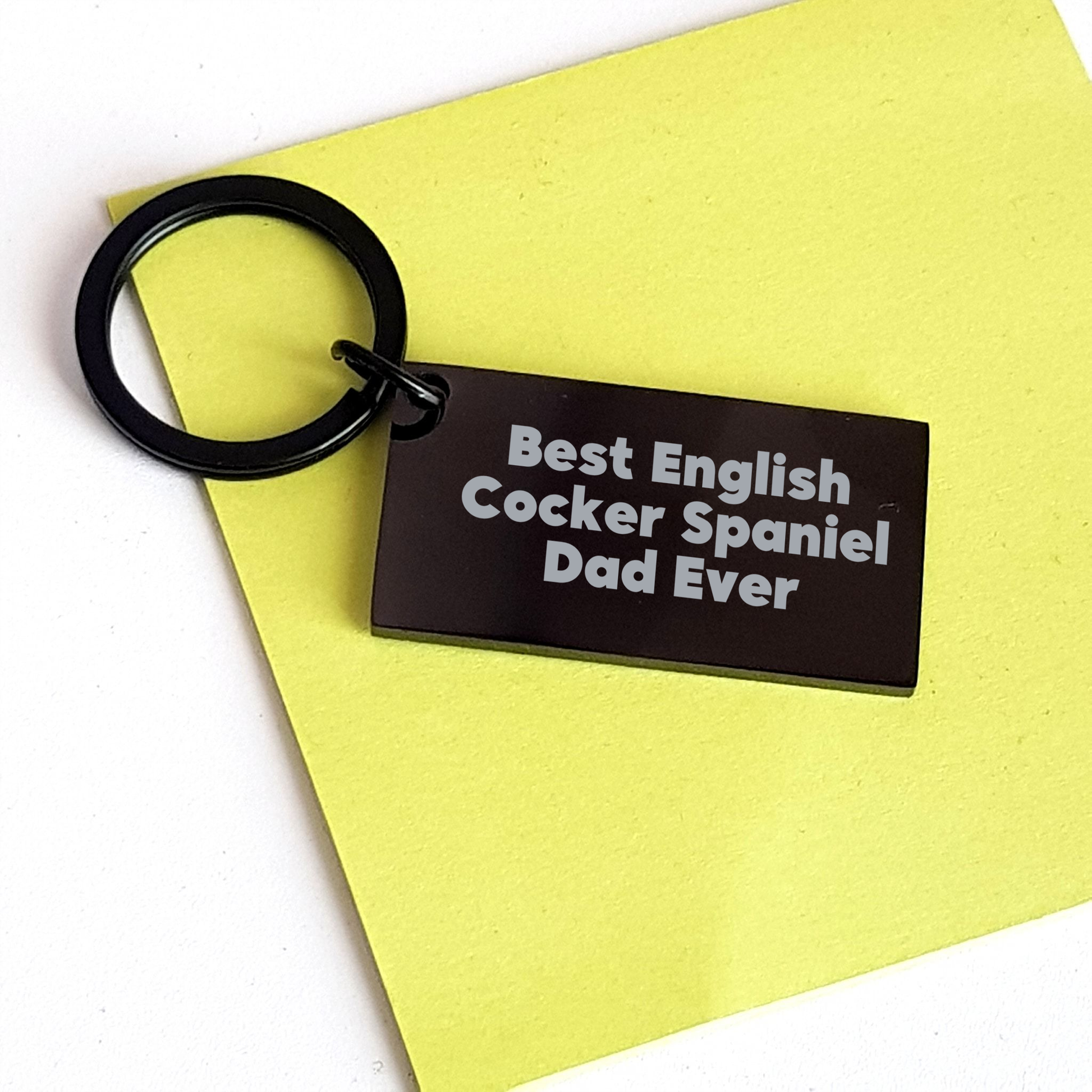 English Cocker Spaniel Dog Keychain Gifts from Men to Best Dad Ever, Funny Quote - Image 3