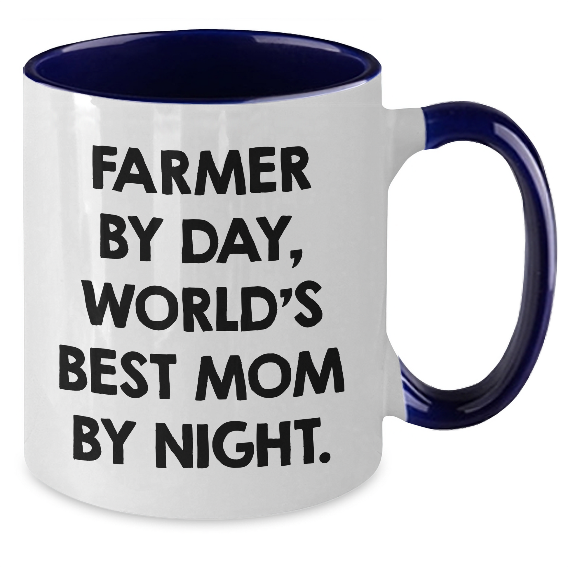 Farmer Gifts from Men - Funny Two Tone Coffee Mug, Farmer By Day, World's Best Mom By Night. - Unique Father's Day Unique Gifts for Farmers - Additional