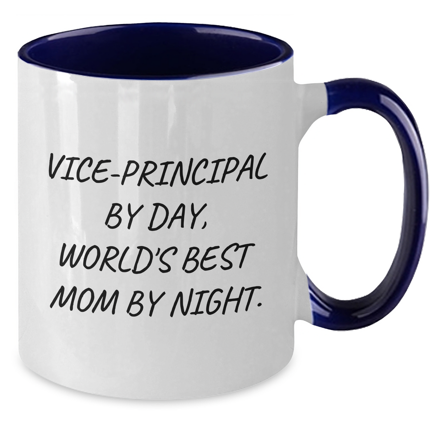 Funny Vice-Principal Gifts from Coworkers - Vice-Principal By Day, World's Best Mom By Night. Two Tone Coffee Mug, Father's Day Unique Gifts for Men - Additional