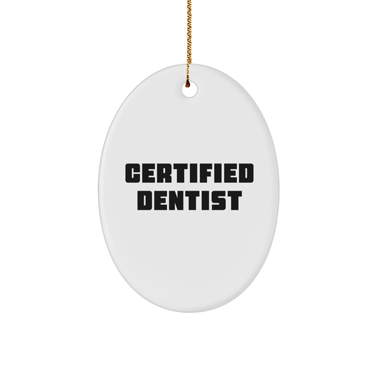 Funny Dentist Gifts for Christmas - Oval Ornament from Friends, 'Happiness is a Healthy Smile', Perfect for Coworkers, Family and Men - Image 1