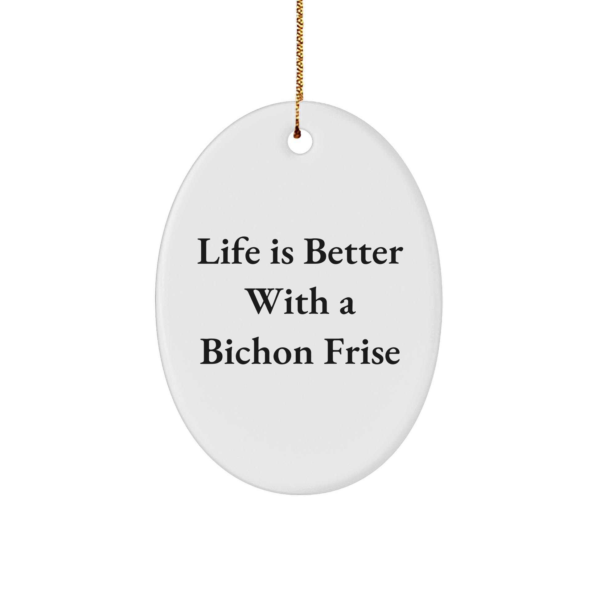 Bichon Frise Dog Oval Ornament, Gifts from Friends for Christmas Unique Gifts - Image 1