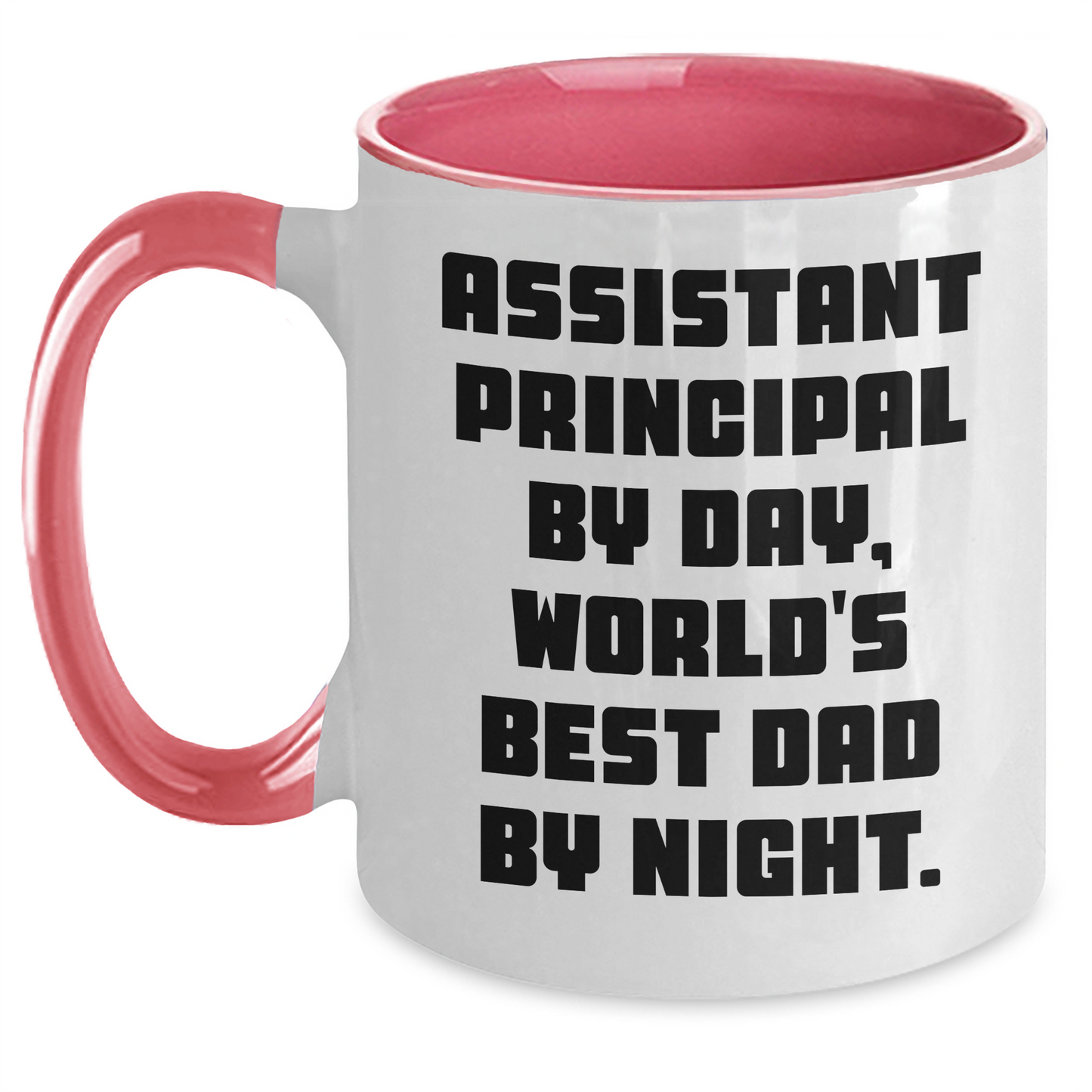 Funny Assistant Principal Gifts from Men to Assistant Principals By Day, World's Best Dad By Night Unique Two Tone Coffee Mugs for Graduation - Main