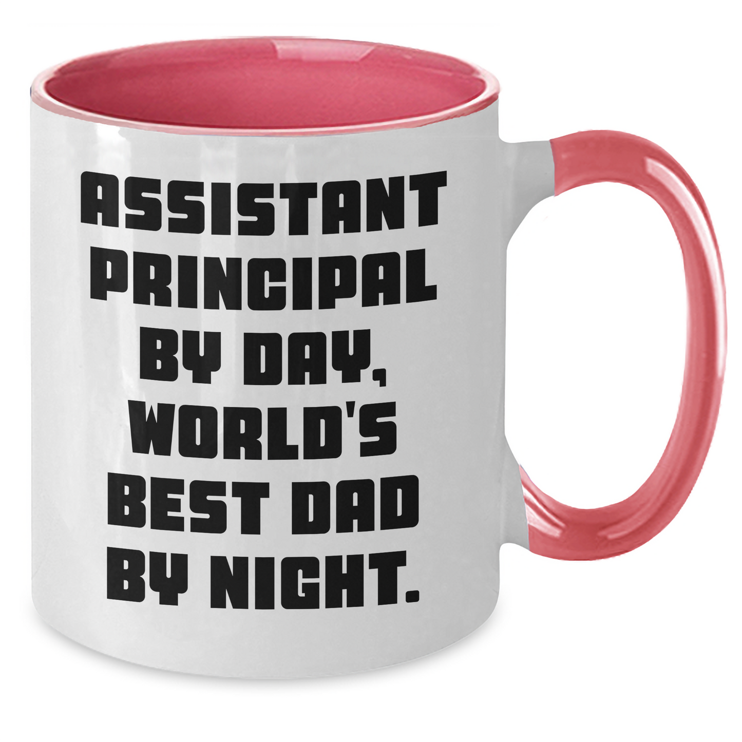 Funny Assistant Principal Gifts from Men to Assistant Principals By Day, World's Best Dad By Night Unique Two Tone Coffee Mugs for Graduation - Additional