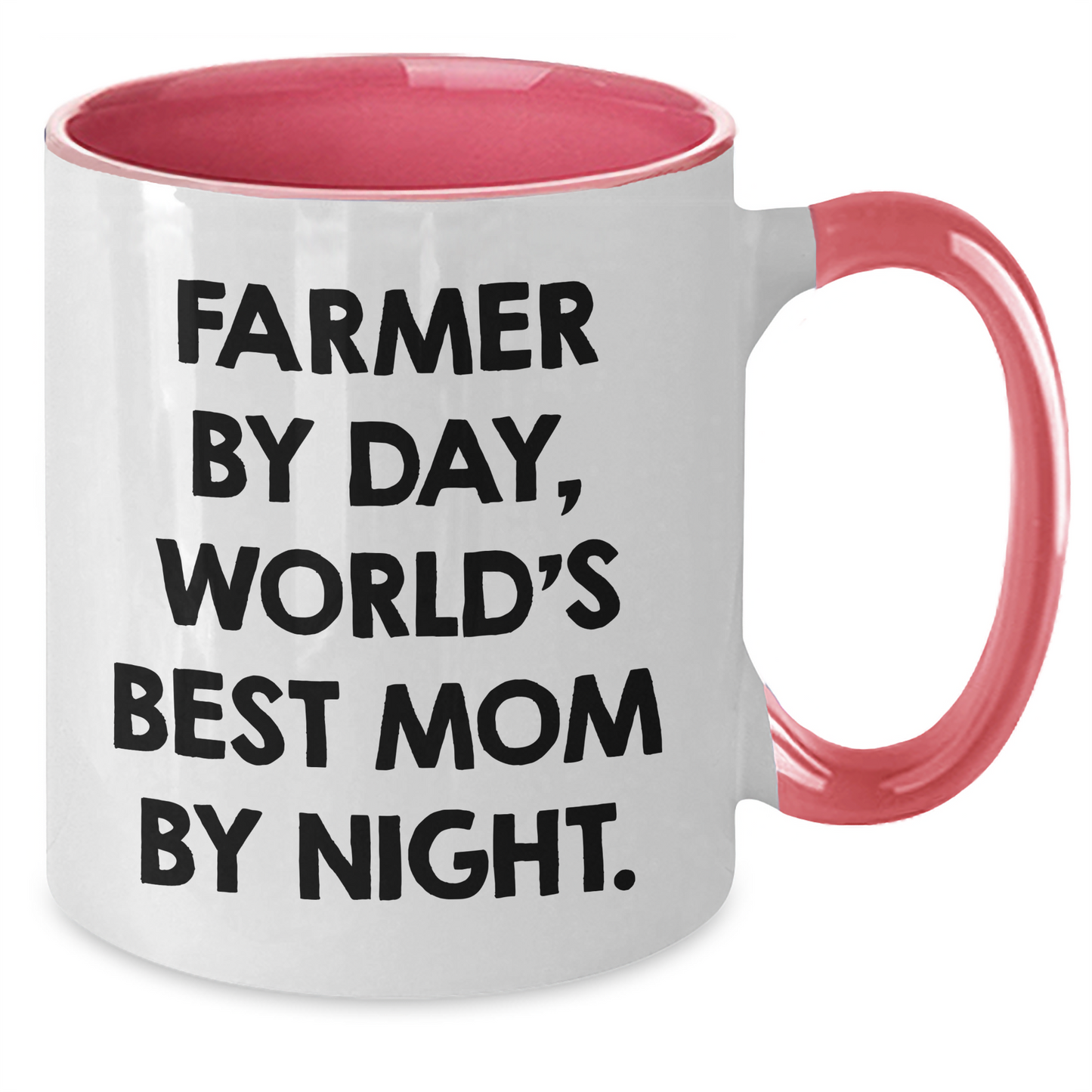 Farmer Gifts from Men - Funny Two Tone Coffee Mug, Farmer By Day, World's Best Mom By Night. - Unique Father's Day Unique Gifts for Farmers - Additional
