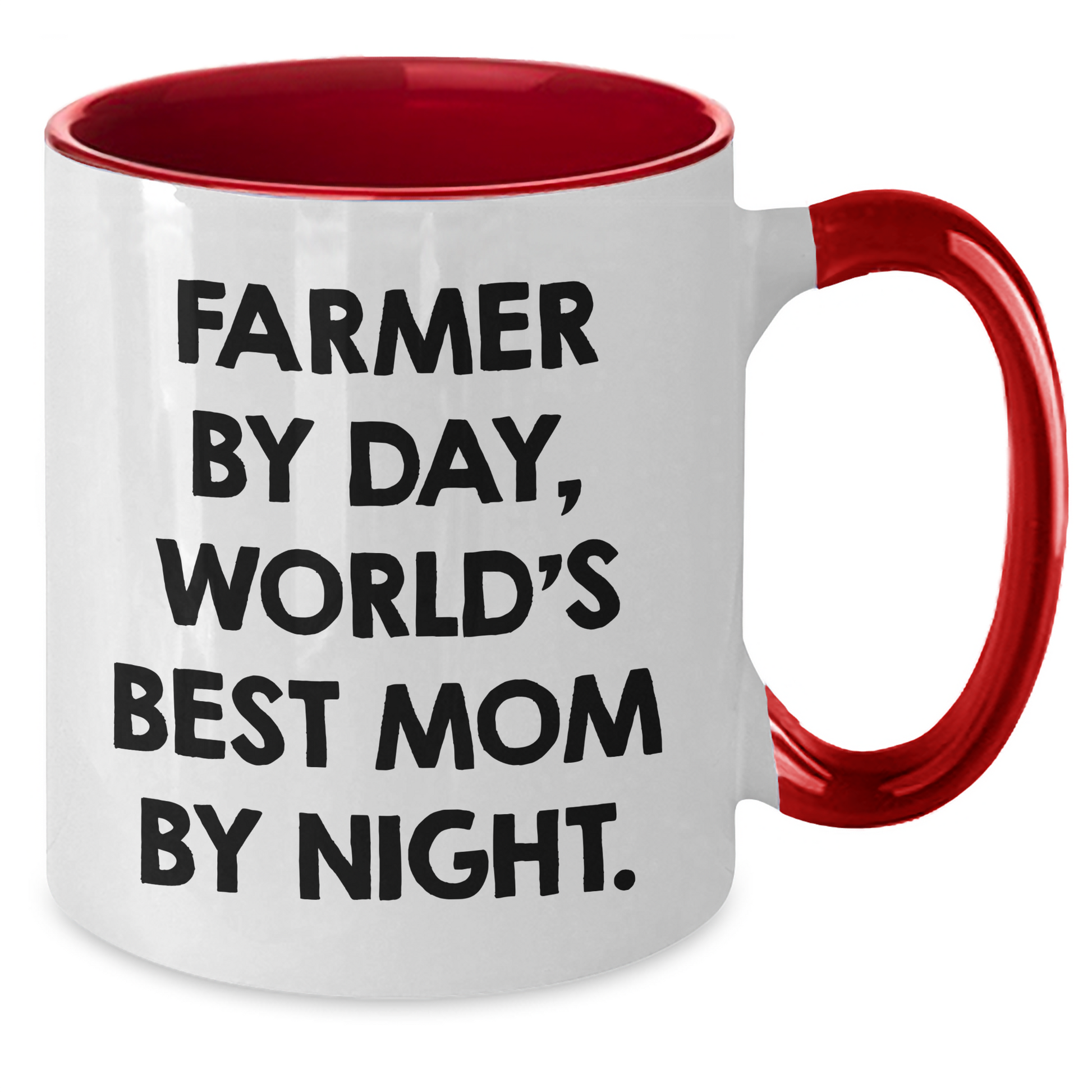 Farmer Gifts from Men - Funny Two Tone Coffee Mug, Farmer By Day, World's Best Mom By Night. - Unique Father's Day Unique Gifts for Farmers - Additional