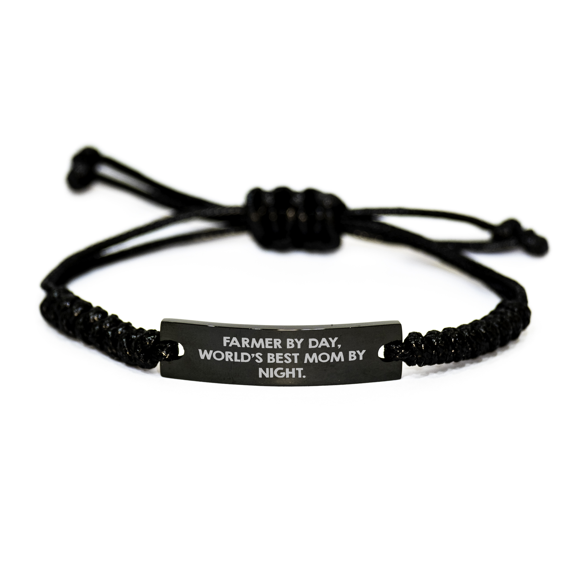 Farmer's Daily Grind, World's Best Mom's Nighttime Glow - Rope Bracelet, Gifts from Mom to Farmer - Image 1