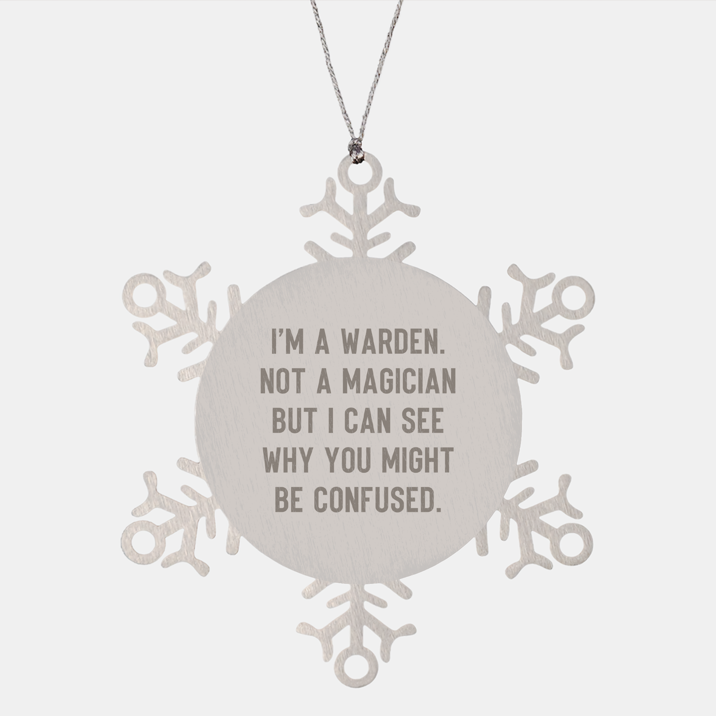 Warden Gifts, Warden Snowflake Ornament, Funny Quote, Christmas Unique Gifts for Men from Friends - Image 1
