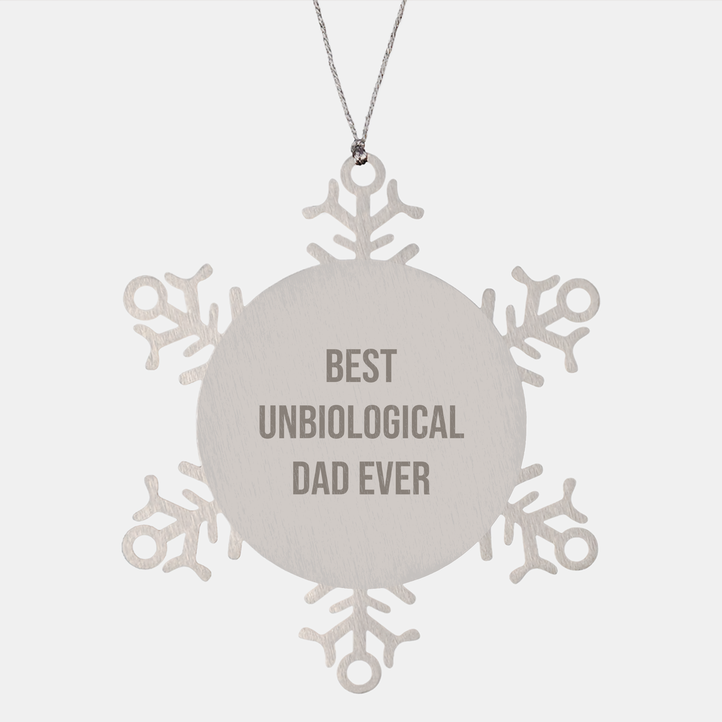 Best Unbiological Dad Gifts Ever - Funny Snowflake Ornament for Unbiological Dad, Men, Friends, Coworkers, Family - Christmas Unique Gifts from Men, Women, Friends, Coworkers, Family - Image 1