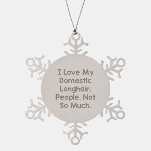Domestic Longhair Cat Lovers' Funny Snowflake Ornaments Gifts from Friends and Family for Christmas - Image 1