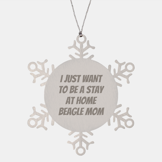 Funny Beagle Dog Gifts from Mom to Beagle Dog Mom - Snowflake Ornament for Christmas - Image 1