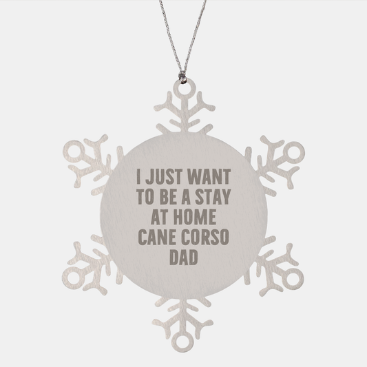Funny Cane Corso Dog Gifts for Men - Snowflake Ornament from Dad - Christmas Unique Presents - Image 1