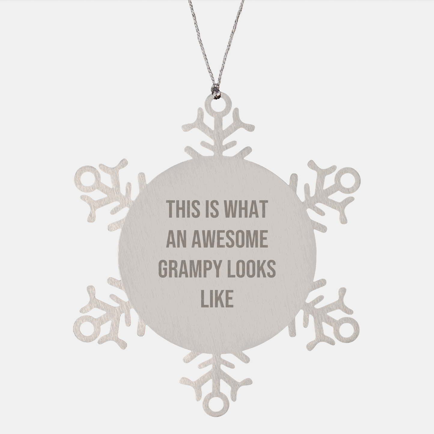 Grampy's Awesome Snowflake Ornament Gifts from Family, Perfect for Grampy's Christmas, This Is What An Awesome Grampy Looks Like - Image 1
