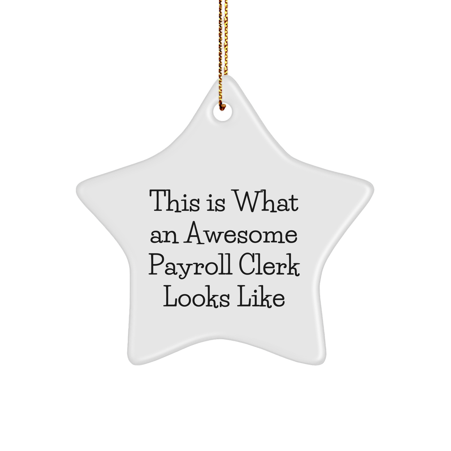 Funny Payroll Clerk Star Ornament Gifts from Friends, Perfect for Payroll Clerk Payroll Clerk Gifts on Christmas, This Is What An Awesome Payroll Clerk Looks Like - Image 1