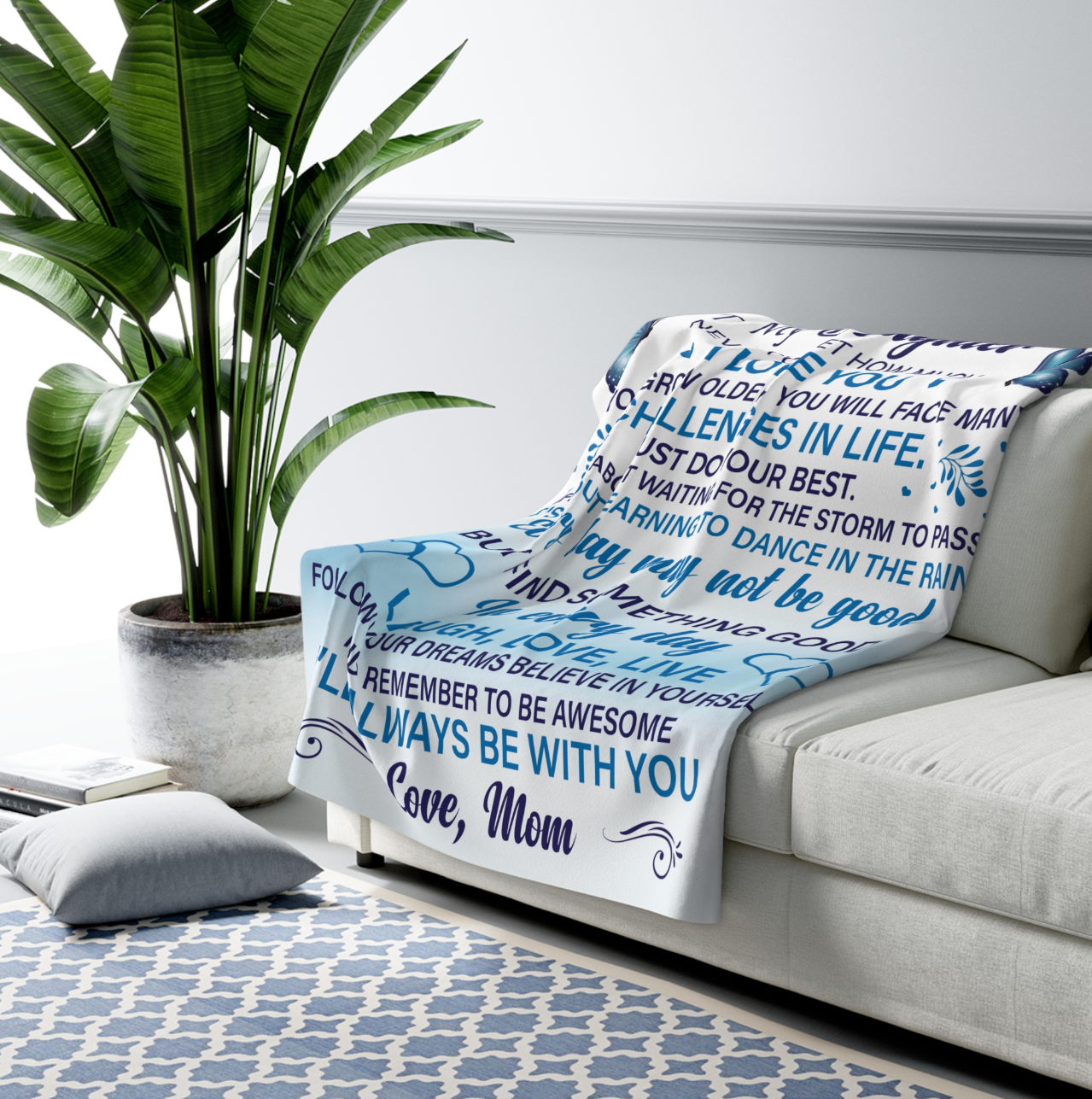 Daughter Never Forget Fleece Blanket