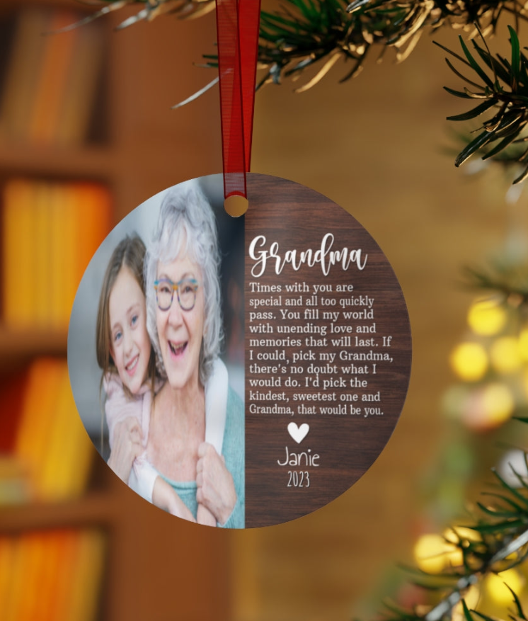 Personalized Grandma Acrylic Plaque and Ornament