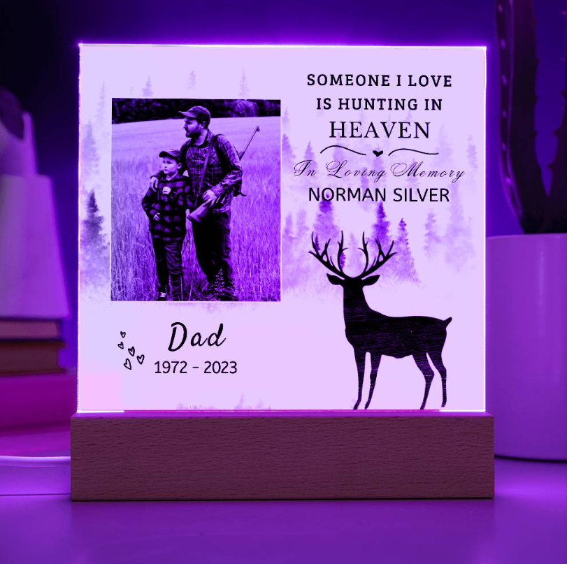 Dad Hunting In Heaven Plaque