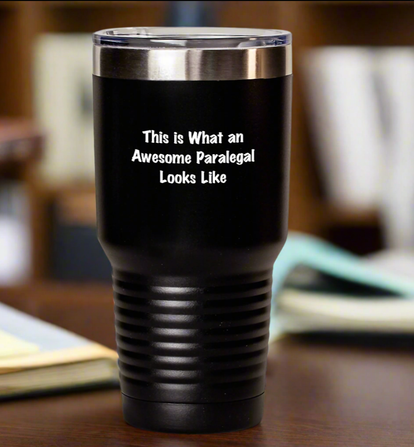 Gifts from Friends for Awesome Paralegal Graduates - This Is What An Awesome Paralegal Looks Like Tumbler, 20oz or 30oz Vacuum-Insulated, Stainless Steel/Powder Coating