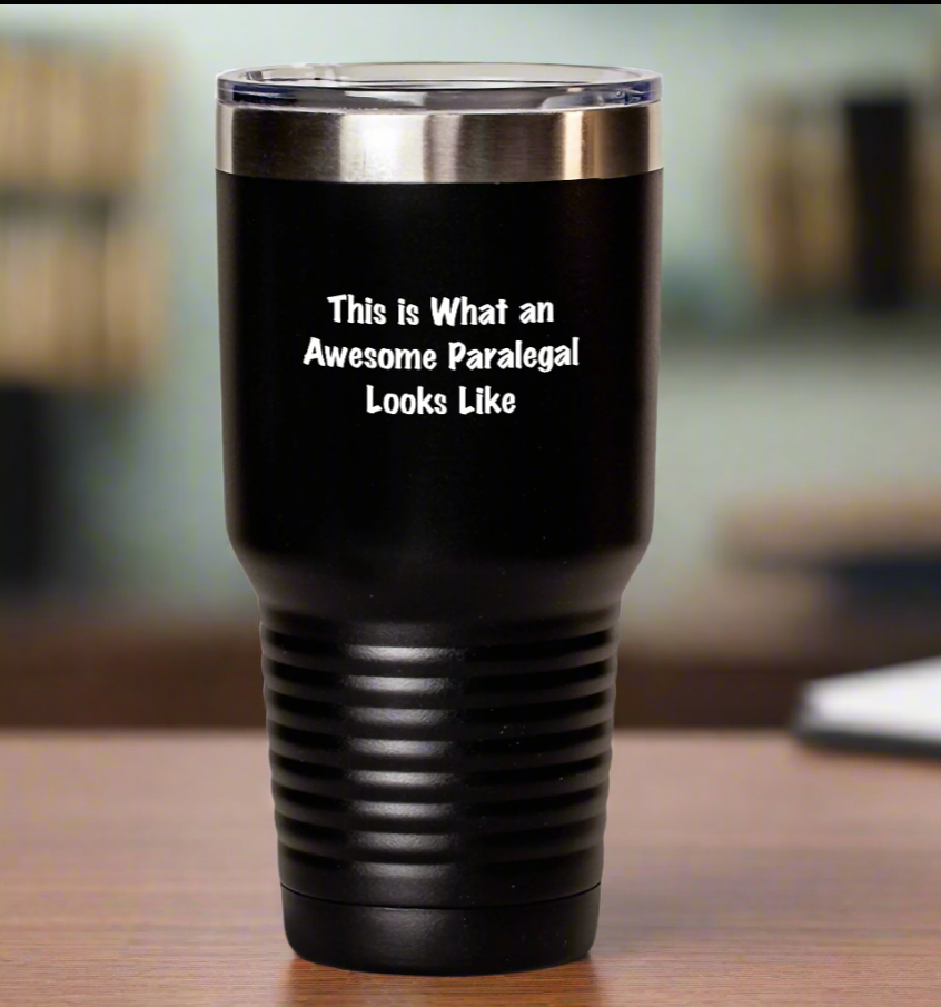 Gifts from Friends for Awesome Paralegal Graduates - This Is What An Awesome Paralegal Looks Like Tumbler, 20oz or 30oz Vacuum-Insulated, Stainless Steel/Powder Coating
