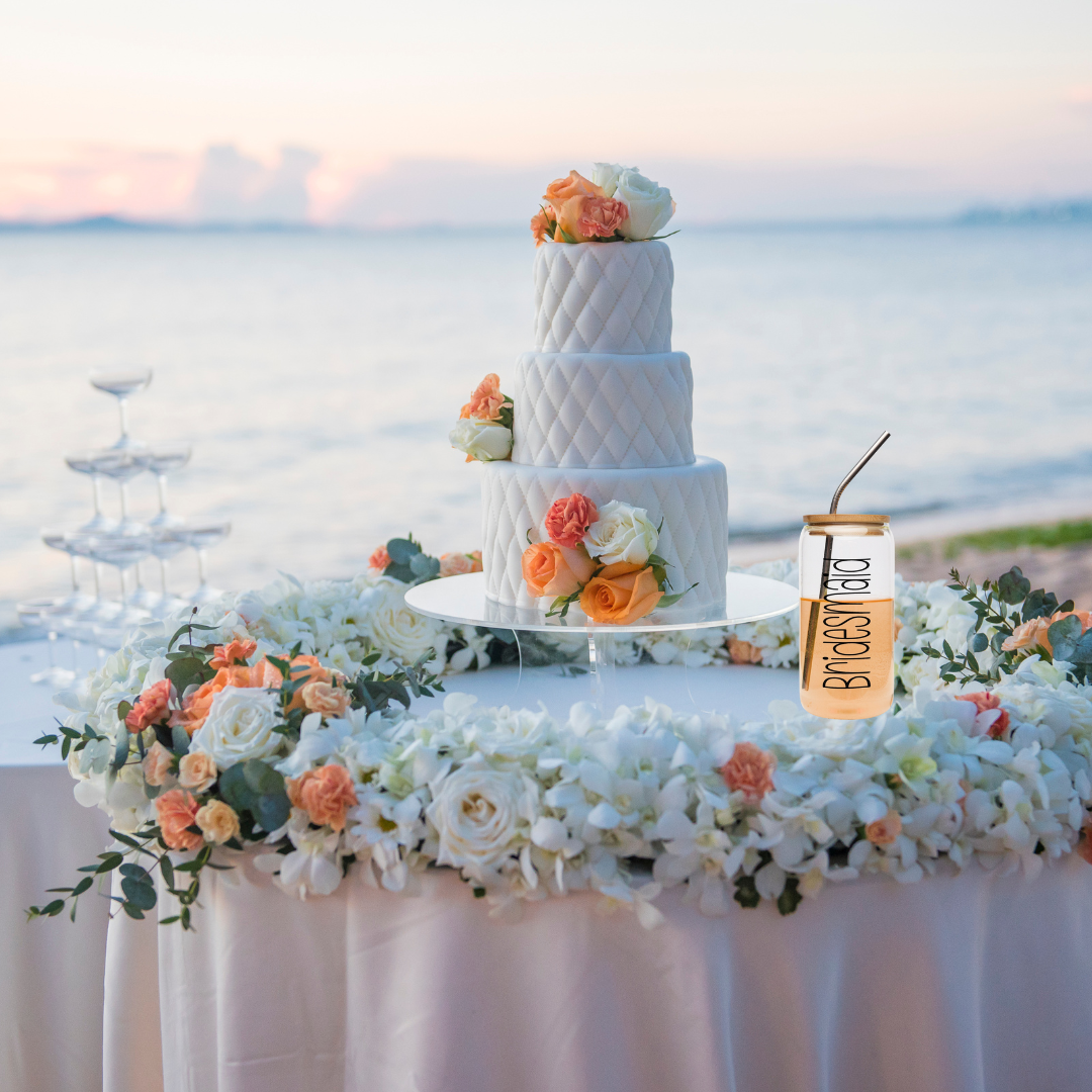 Bridesmaid Wedding Tumbler with Bamboo Lid