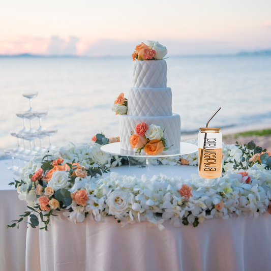 Bridesmaid Wedding Tumbler with Bamboo Lid
