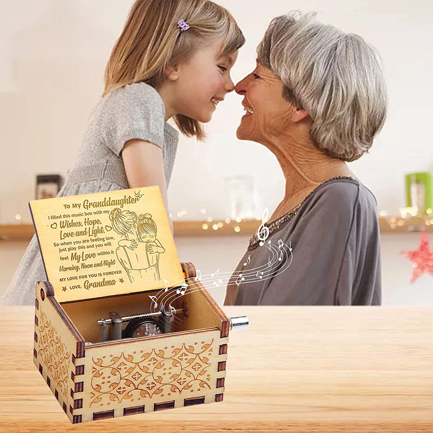 Wooden Music Box Gift - Plays "You Are My Sunshine" (Multiple Variations)